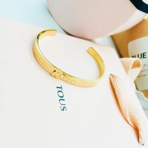 Gold Tone Bear Cuff Bracelet